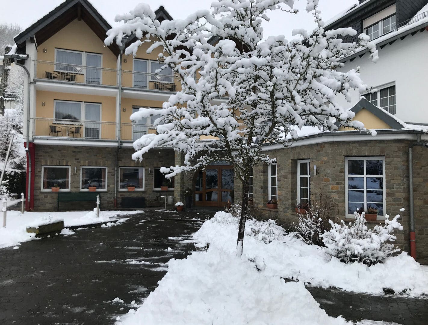 Cour intérieure en hiver